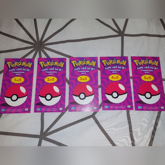 Pokemon Topps Tv Animation Series 2 Jumbo Chrome Card Set 1 - 5 Complete - Picture 7 of 7